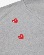 CDG Play Multi Red Heart Logo T-Shirt Grey