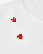 CDG Play Multi Red Heart Logo T-Shirt White