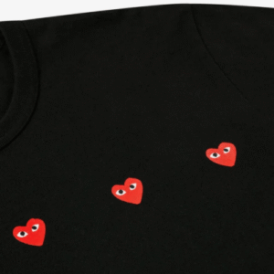 CDG Play Multi Red Heart T-Shirt Black